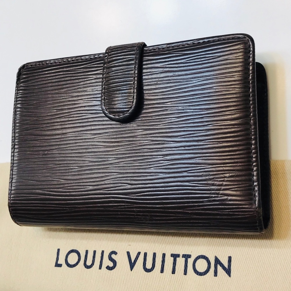 🎉💯 GENUINE LOUIS VUITTON Brown Epi French Purse Wallet